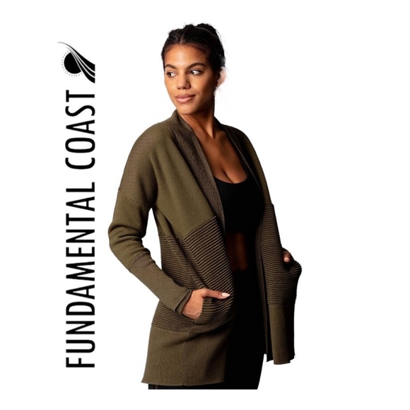 FUNDAMENTAL COAST-Flipside Fleece Cardigan, NEW - Picture 1 of 4